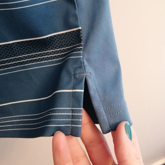 Oakley Men's Regular Fit High Crest Blue Striped Short Sleeve Golf Polo Large - Picture 11 of 16